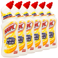 6x HARPIC White & Shine Bleach Citrus WC-Reiniger 750ml