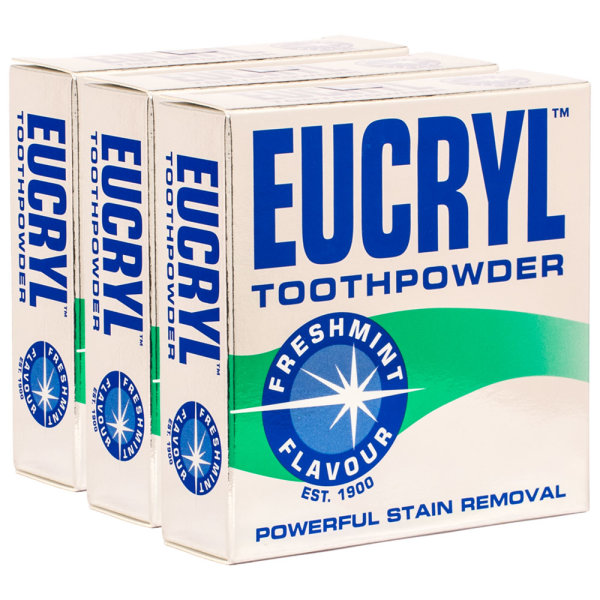 3x Eucryl Freshmint Zahnpuder Fleckenentferner 50g