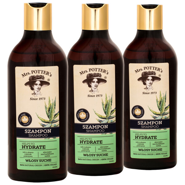 Mrs. Potter`s Tripple Herb Hydrate Shampoo 390ml 3 Stück