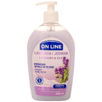 On Line CREAMY Flüssigseife-SET Pump + Nachfüller Lavendel und Seide 1000ml