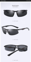 Polarisierte Classic Sonnenbrille UV400 HD Vision Aluminium Schwarz/Schwarz