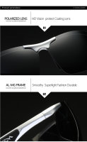 Polarisierte Classic Sonnenbrille UV400 HD Vision Aluminium Schwarz/Schwarz