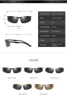 Polarisierte Classic Sonnenbrille UV400 HD Vision Aluminium Schwarz/Schwarz