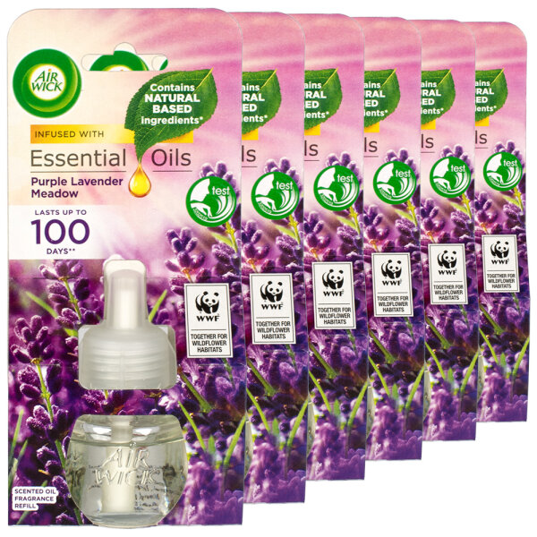 6x Air Wick Duftstecker Nachfüller - Purple Lavender Meadow 19ml