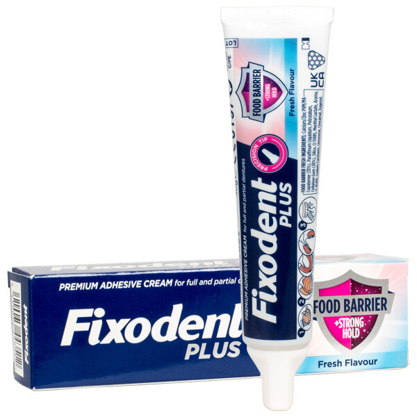 Fixodent Plus Food Barrier Fresh Flavour Haftcreme für Zahnersatz  40g