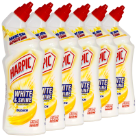 6x HARPIC White & Shine Bleach Citrus WC-Reiniger 750ml