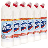 6x Domestos Ultra White & Sparkle Thick Bleach 1250 ml