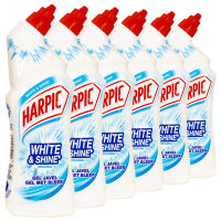 6x HARPIC White & Shine ORIGINAL WC-Reiniger 750ml